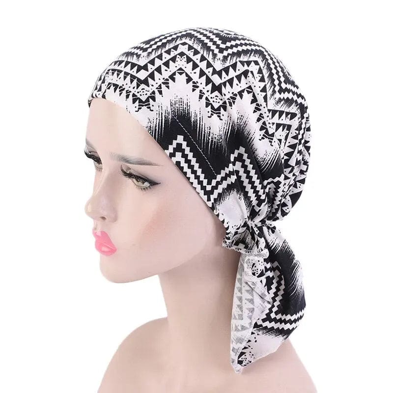 Foulard Turban Noir Et Blanc