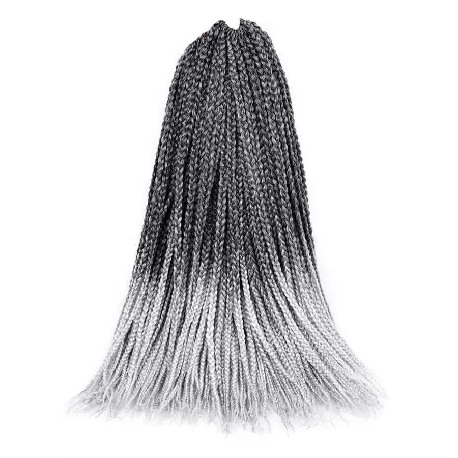 Mèches Crochets Box Braids Ombré Gris