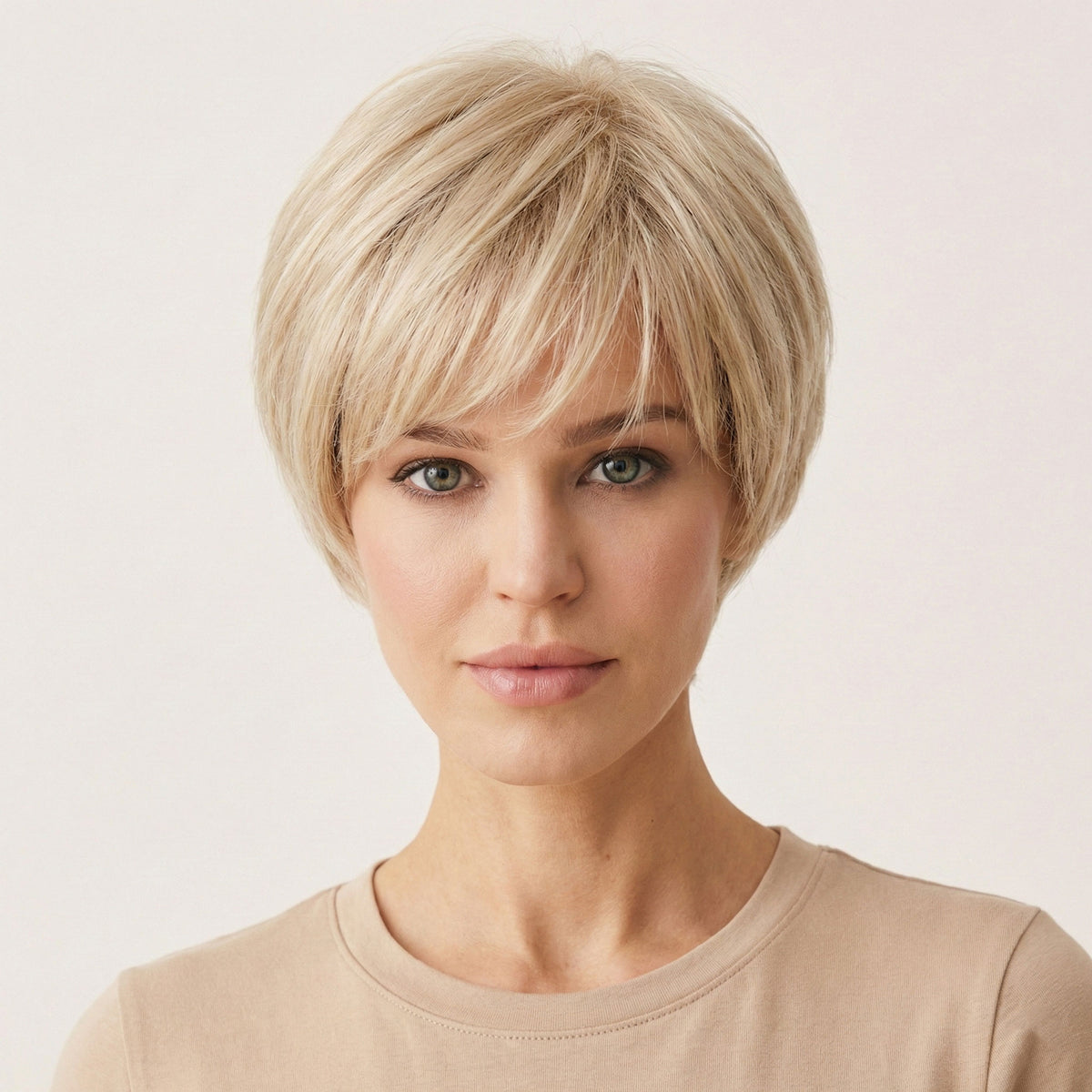 Perruque Naturelle Blonde Carré Court - Jeanne