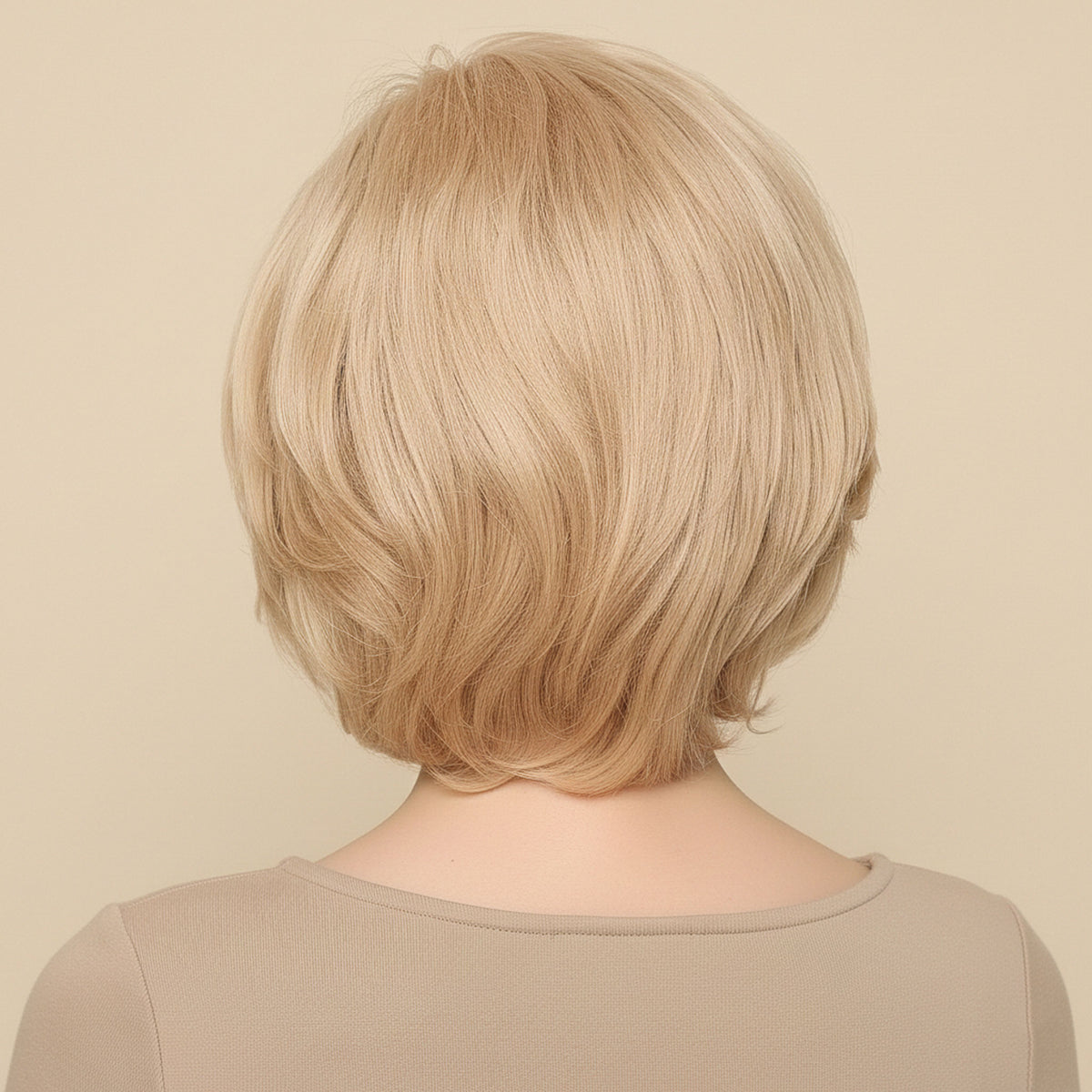 Perruque Naturelle Blonde Carré Court - Noëlle - dos