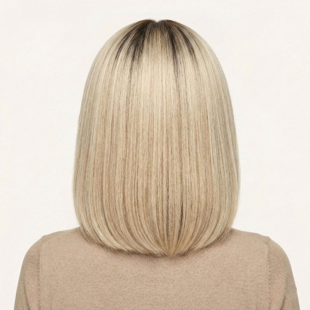 Perruque Naturelle Blonde Carré Mi-Long - Viviane