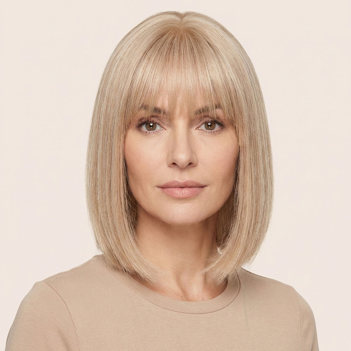 Perruque Naturelle Blonde Carré Mi-Long - Wilma
