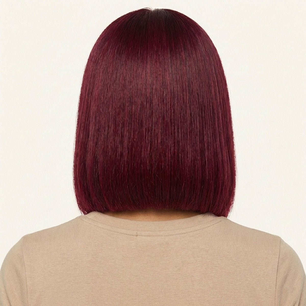 Perruque Naturelle Rouge Mi-Longue - dos