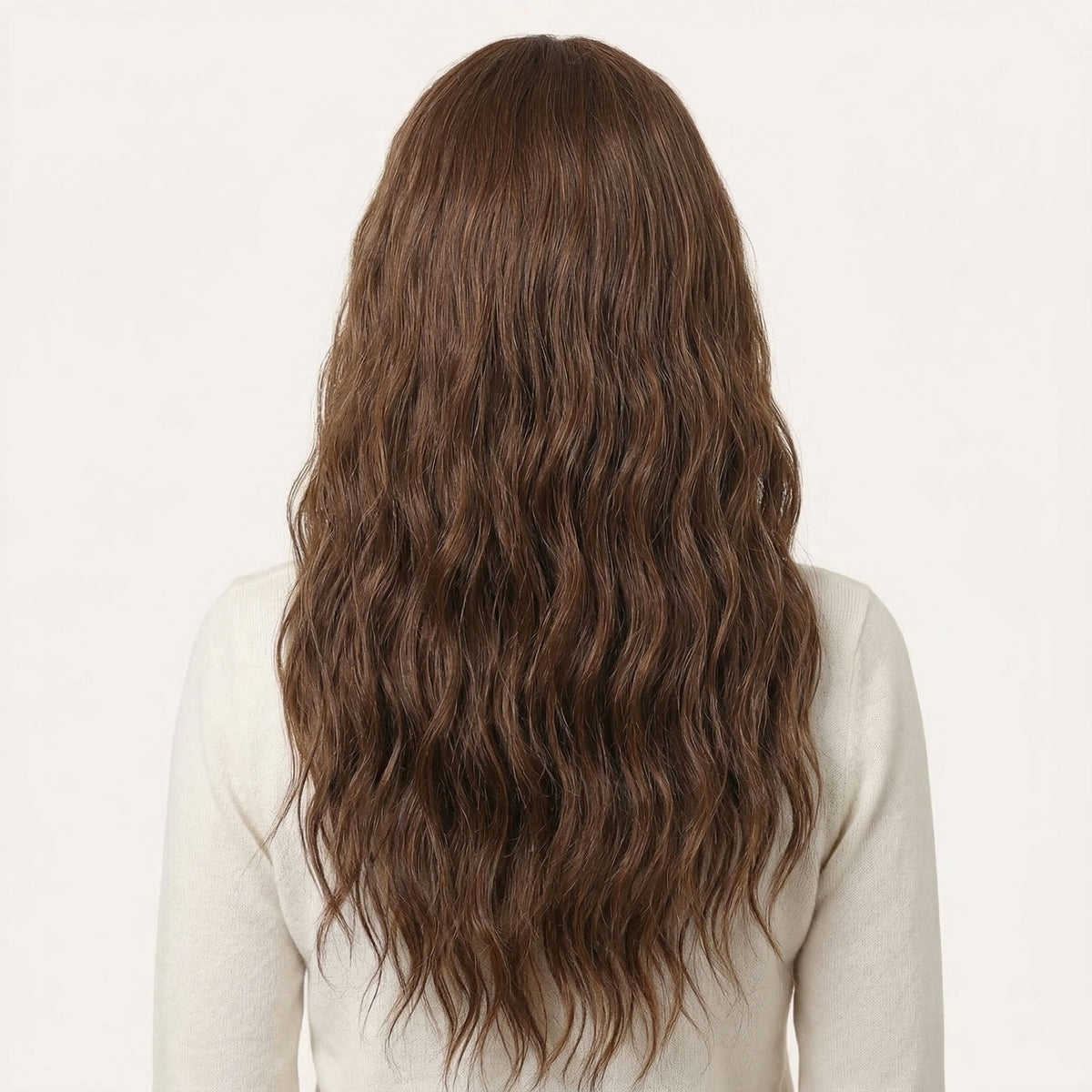 Perruque Synthétique Avec Bandeau Brune Longue - Mélina - dos