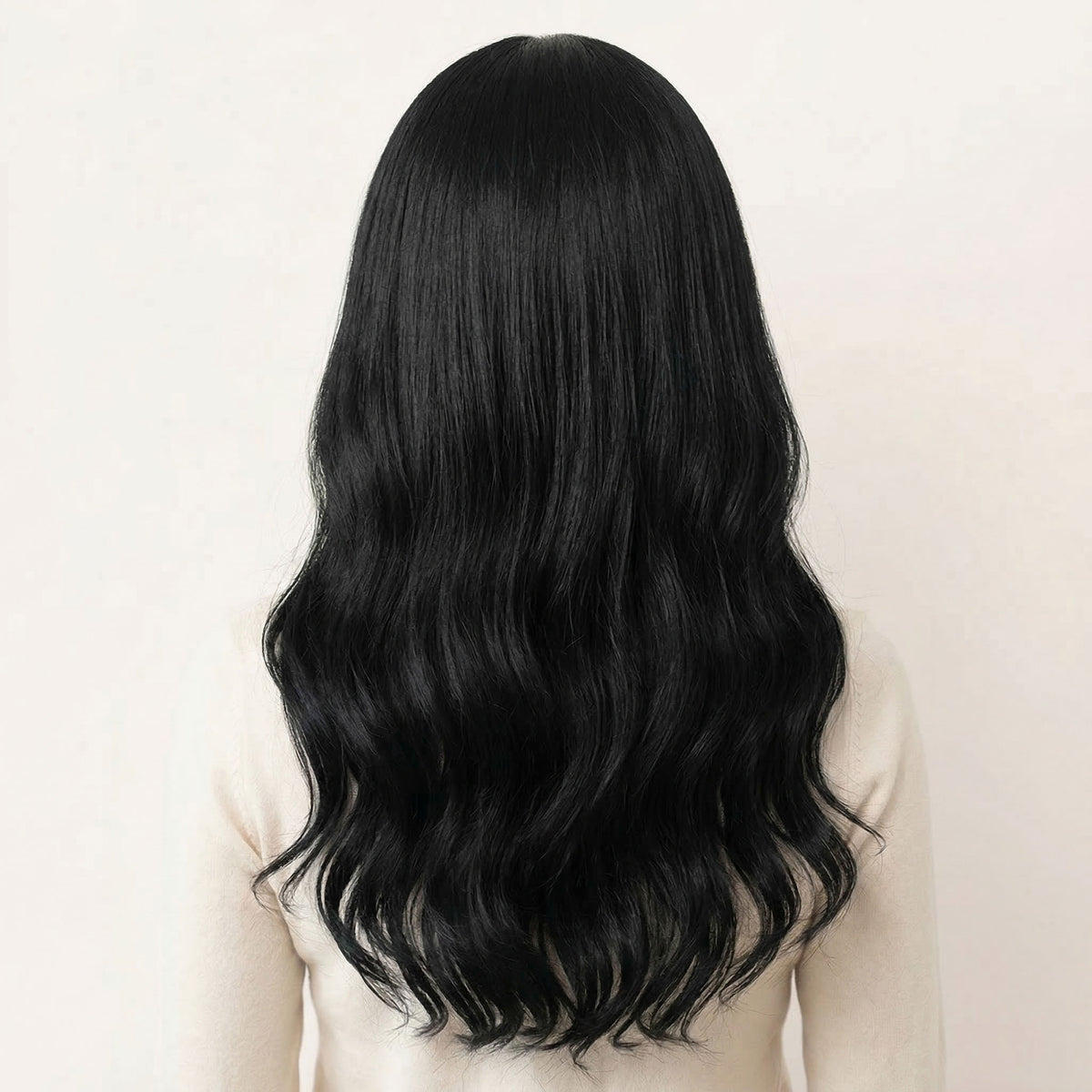 Perruque Synthétique Avec Bandeau Noire Longue - Jade - dos