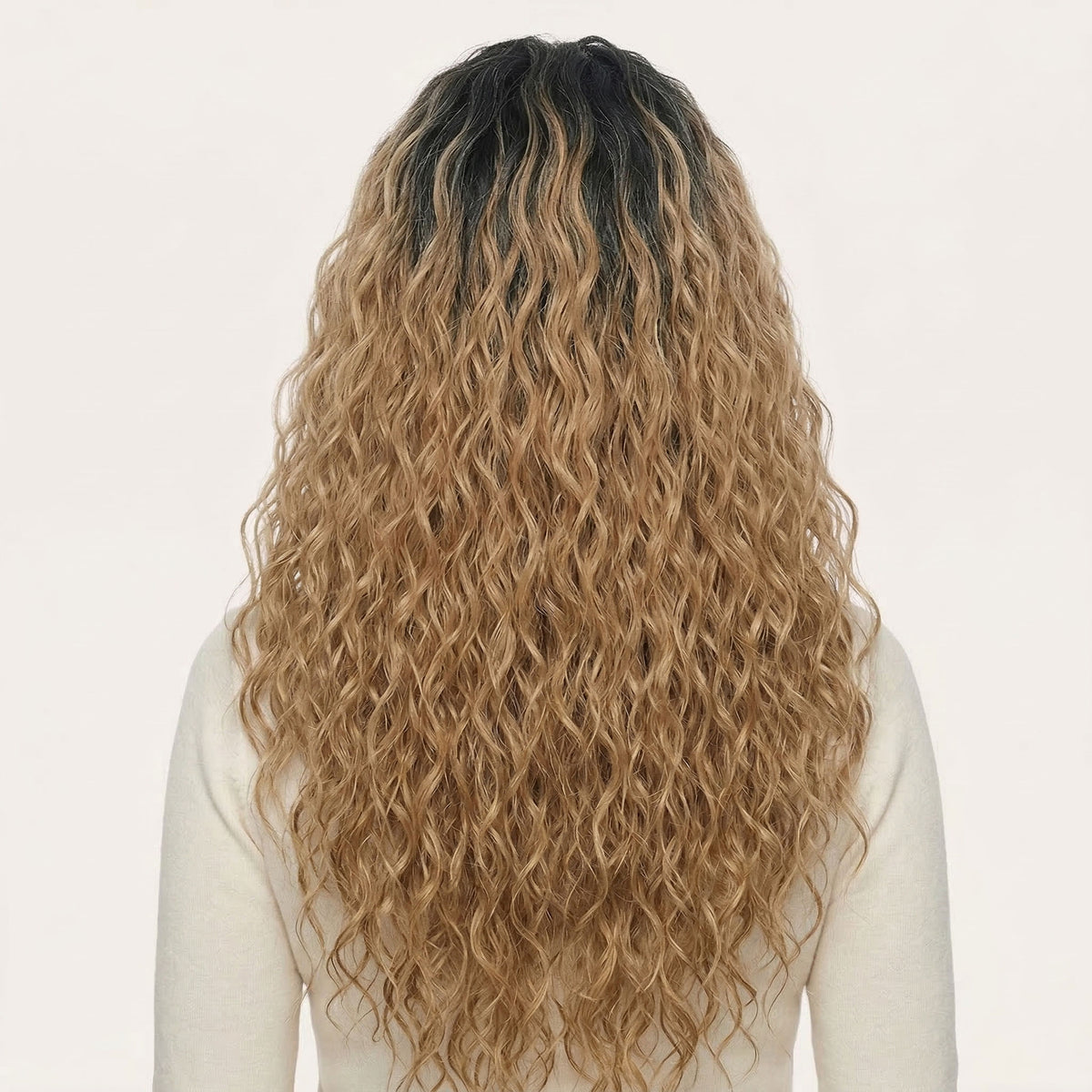 Perruque Synthétique Avec Bandeau Ombré Blonde Longue - Naomi - dos
