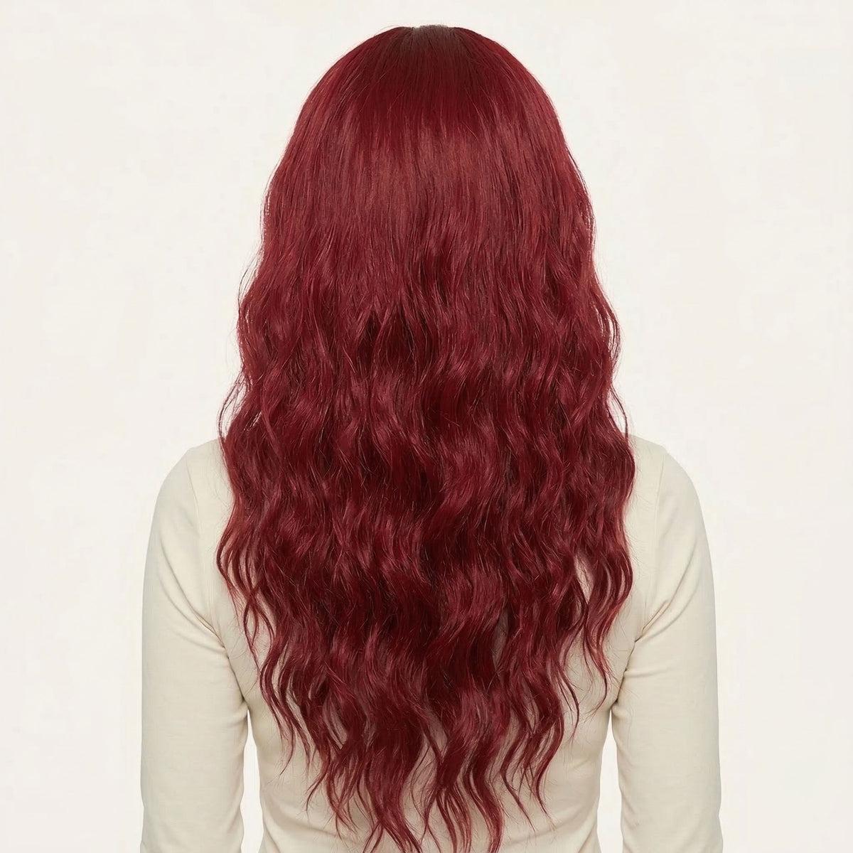 Perruque Synthétique Avec Bandeau Rouge Longue - Scarlett - dos