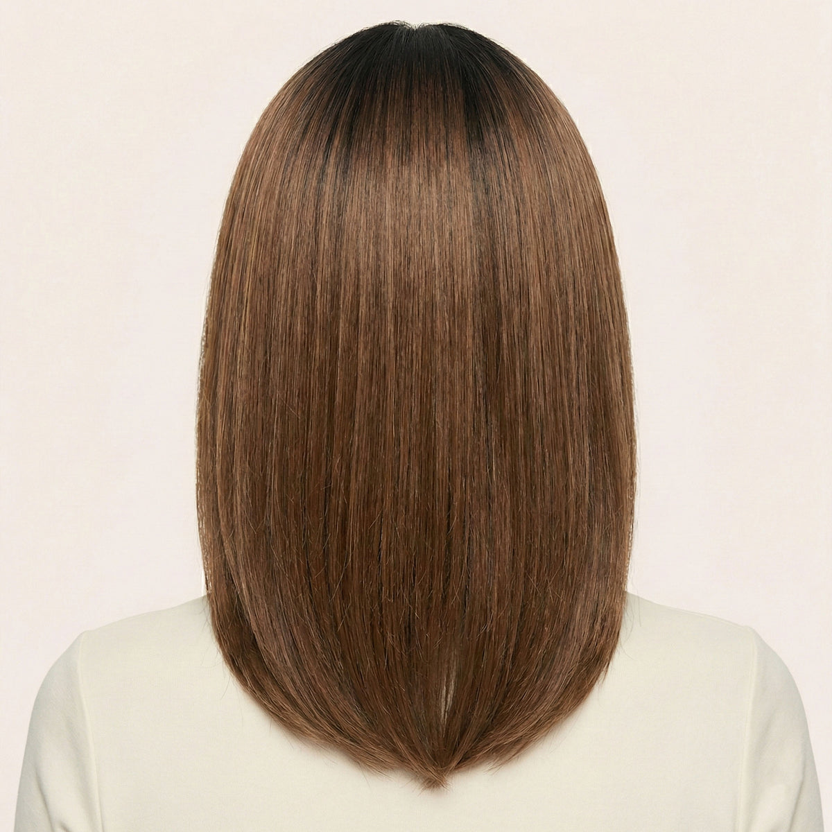 Perruque Synthétique Brune Carré Long - Lysandra - dos