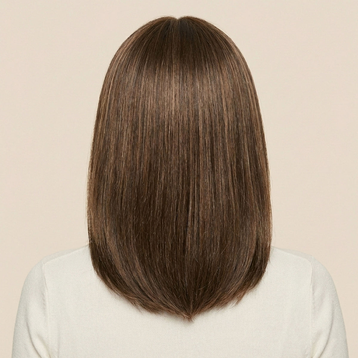 Perruque Synthétique Brune Carré Mi-Long - Justine - dos