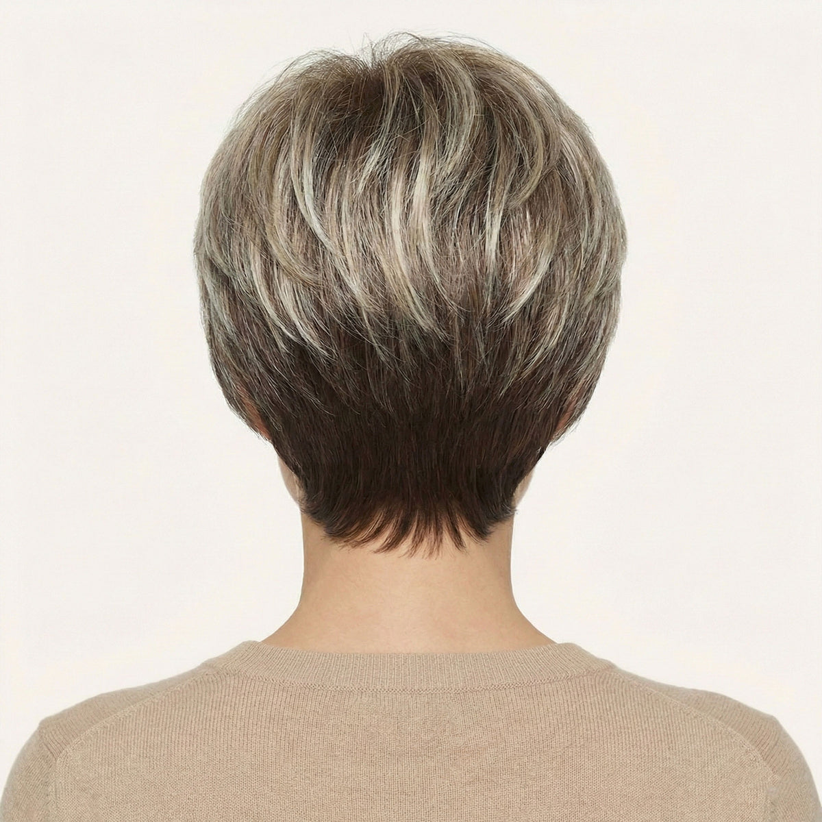 Perruque Synthétique Brune Courte - Paloma - dos