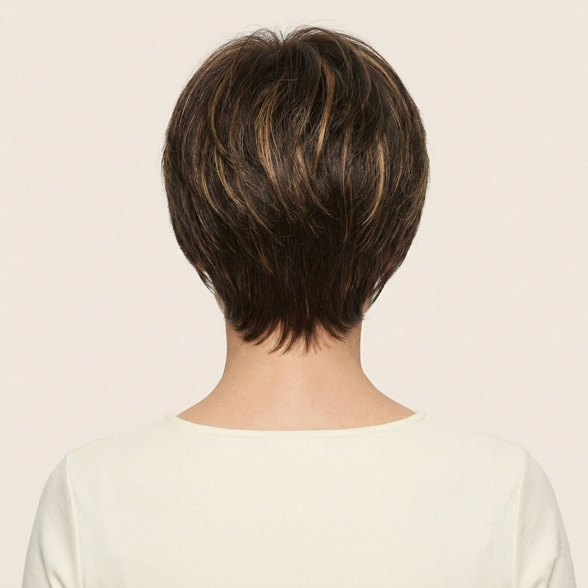 Perruque Synthétique Brune Ombré Rousse Courte - Xénia - dos