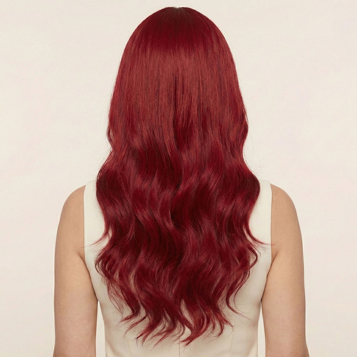 Perruque Synthétique Rouge Longue - Ilaria - dos