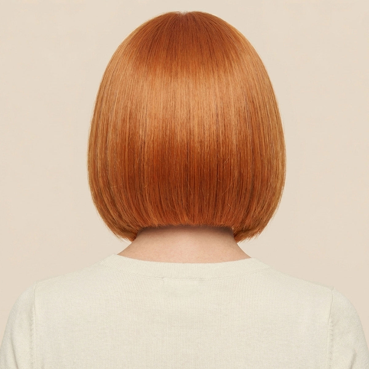 Perruque Synthétique Rousse A Frange - Léonie