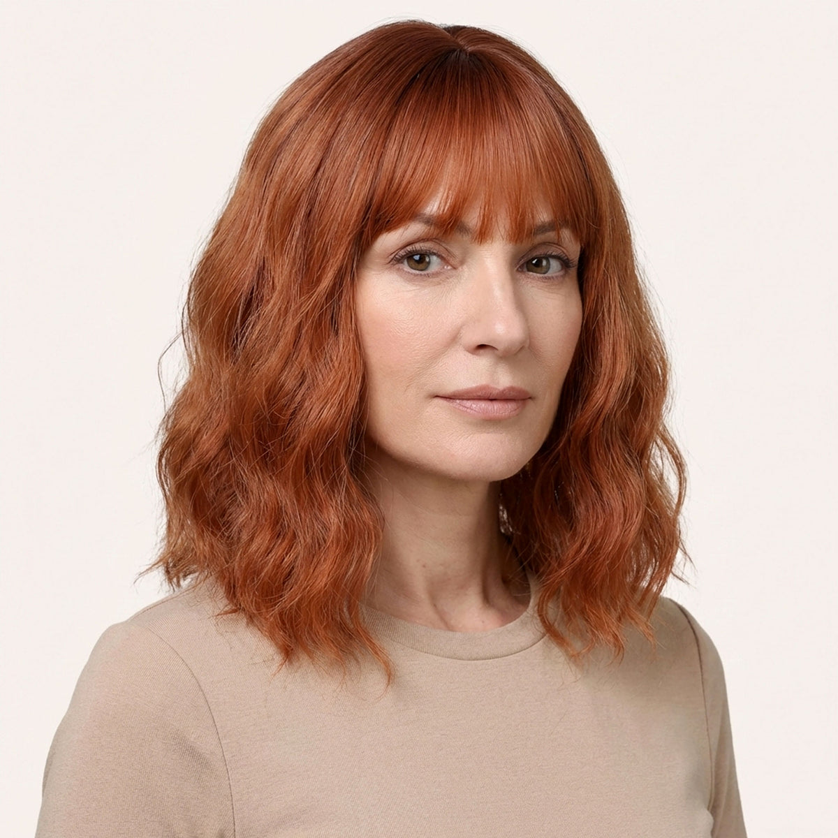 Perruque Synthétique Rousse Mi-Longue - Noémie