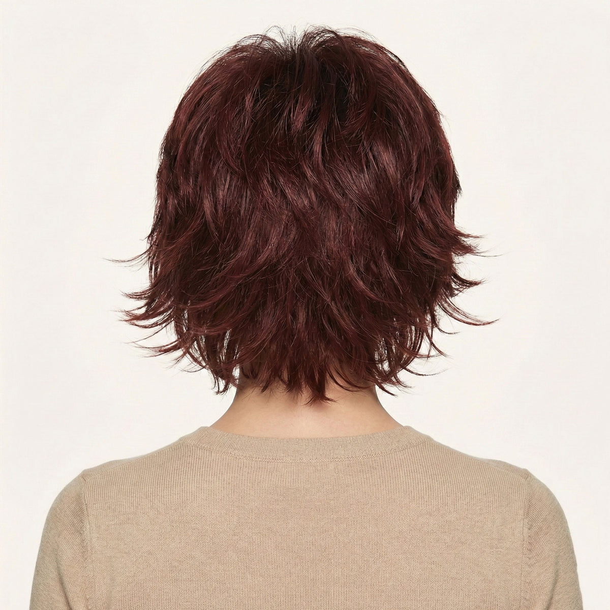 Perruque synthétique Brune Auburn Courte - Alice - dos