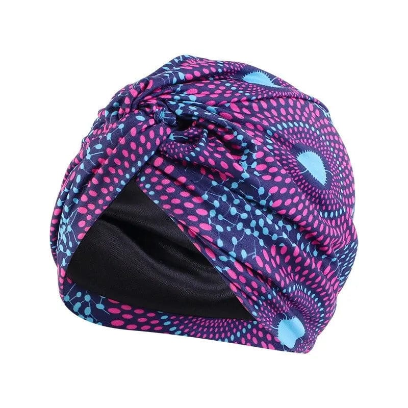 Turban Nœud Mauve Et Bleu