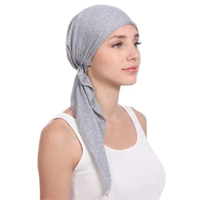 Foulard Turban Coton Gris