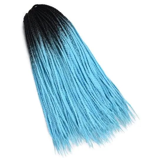 Mèches Crochet Box braids Ombré bleu ciel