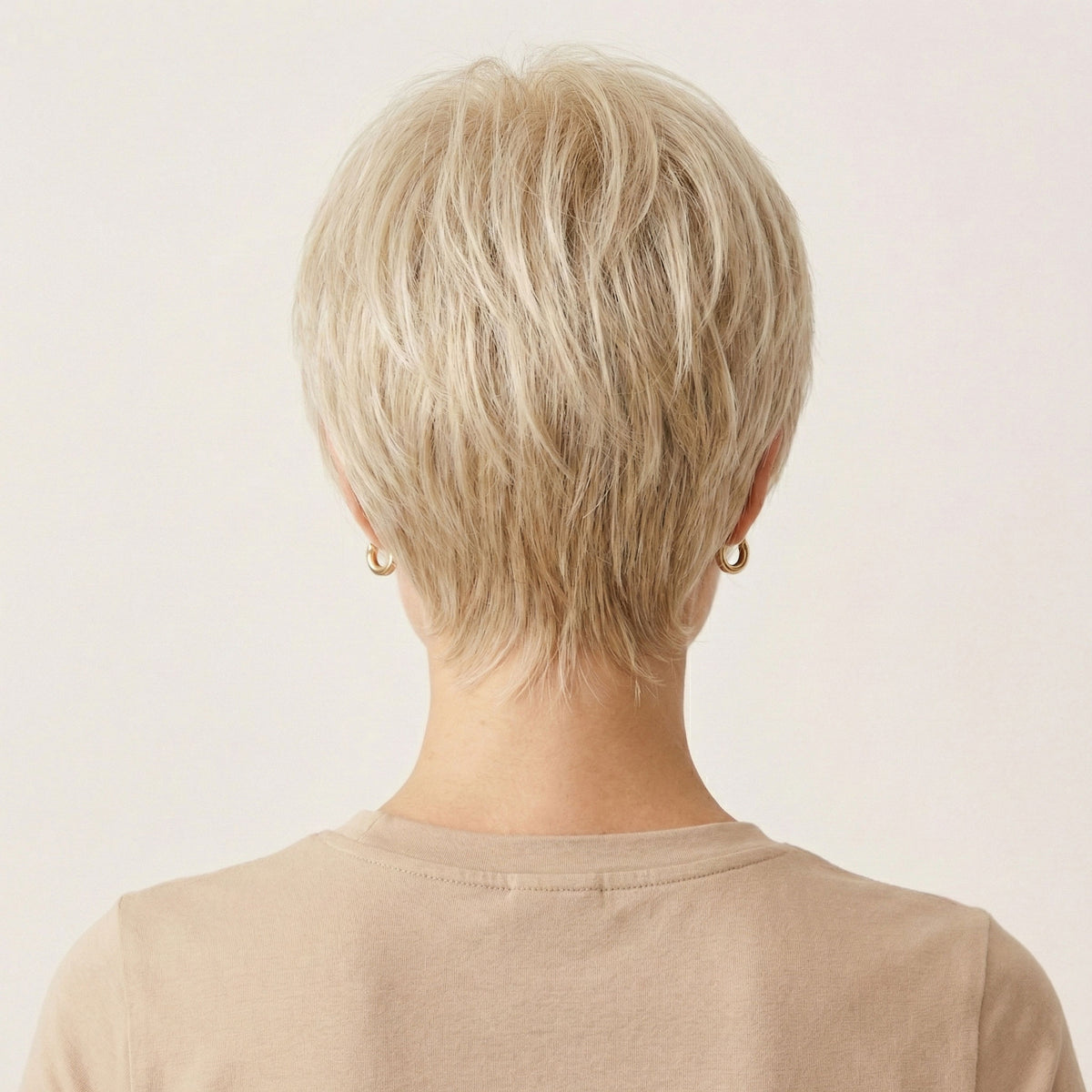 Perruque Naturelle Blonde Carré Court - Jeanne - dos
