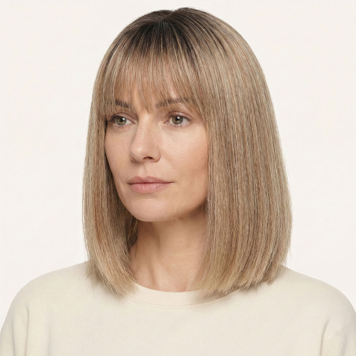 Perruque Naturelle Blonde Carré Mi-long - Carole