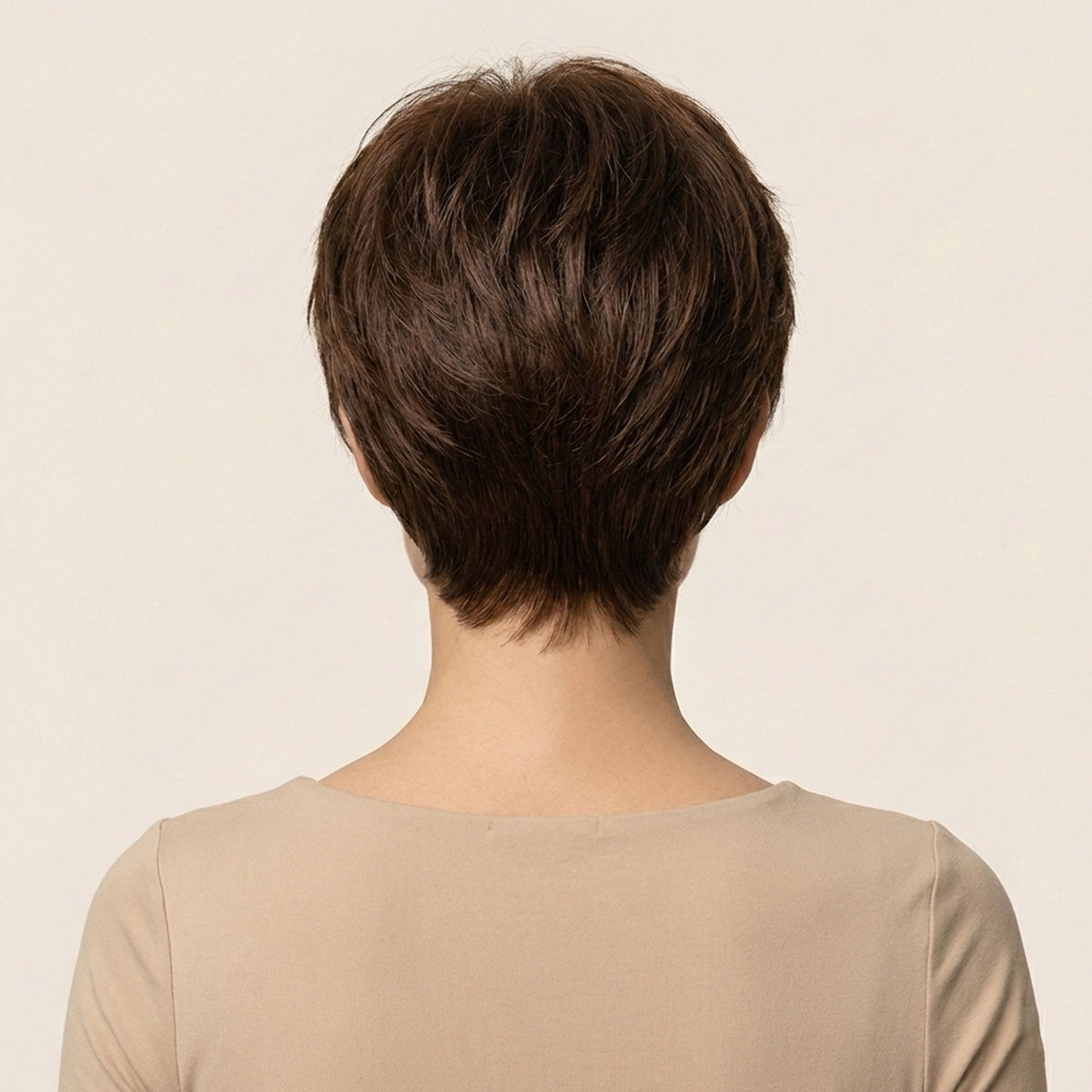 Perruque Naturelle Brune Courte - Xaviera