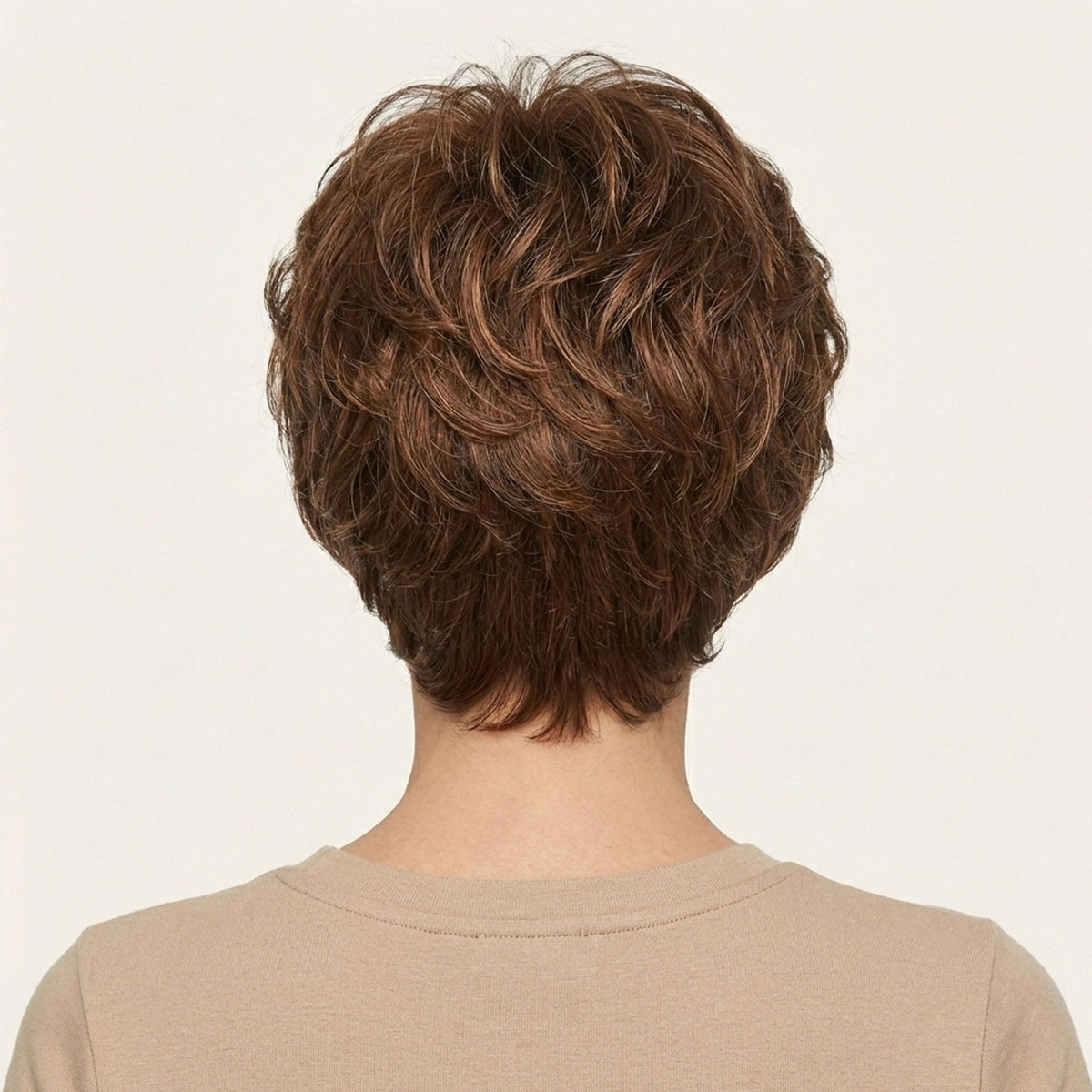 Perruque Semi naturelle Brune Carré Court - Anastasia - dos