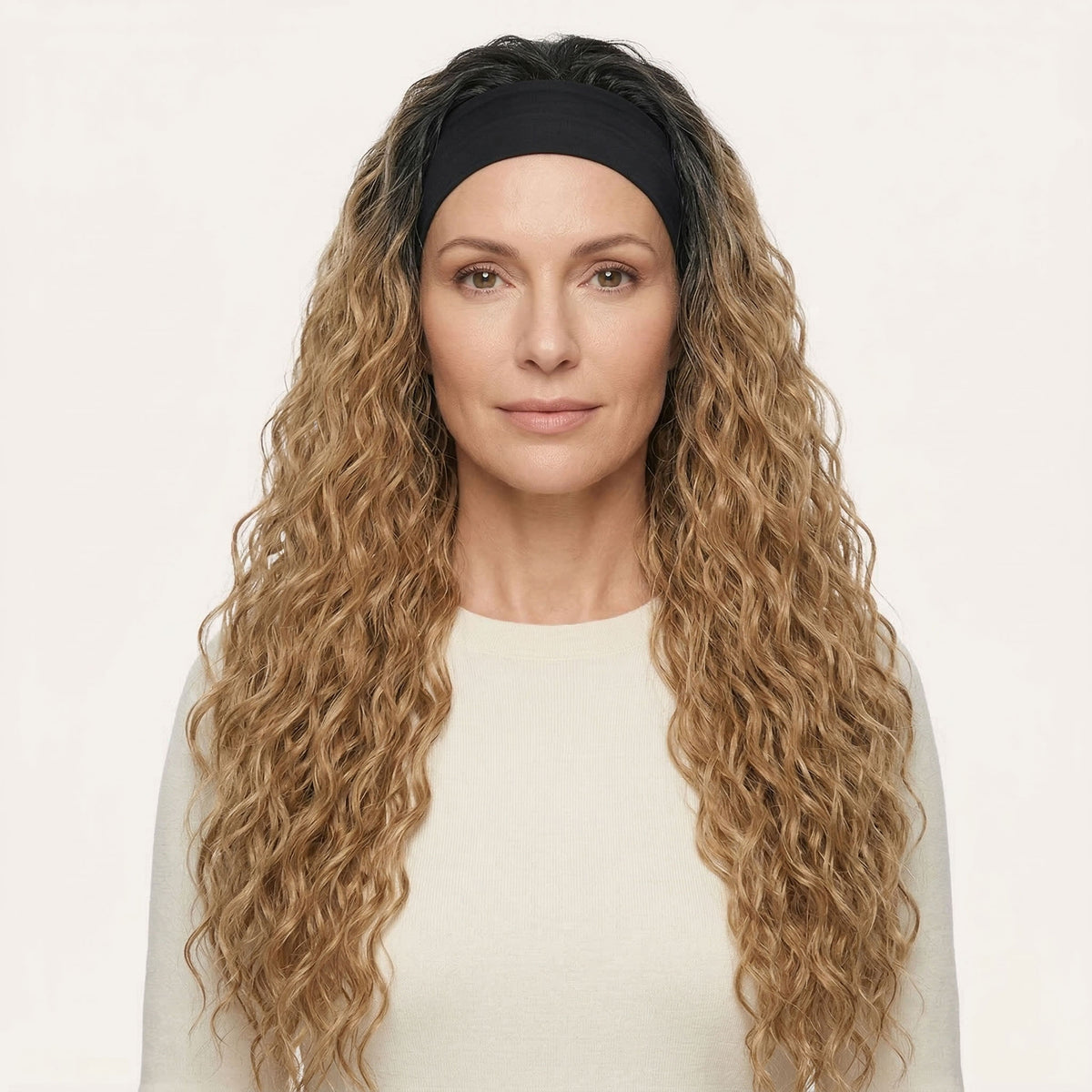 Perruque Synthétique Avec Bandeau Ombré Blonde Longue - Naomi