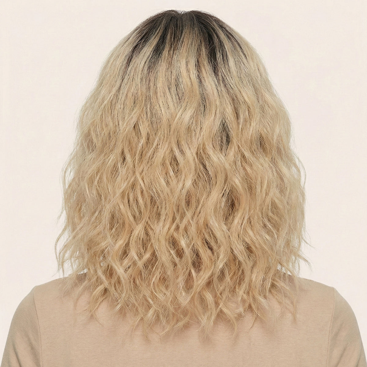 Perruque Synthétique Blonde Carré Mi-Long - Calypso - dos