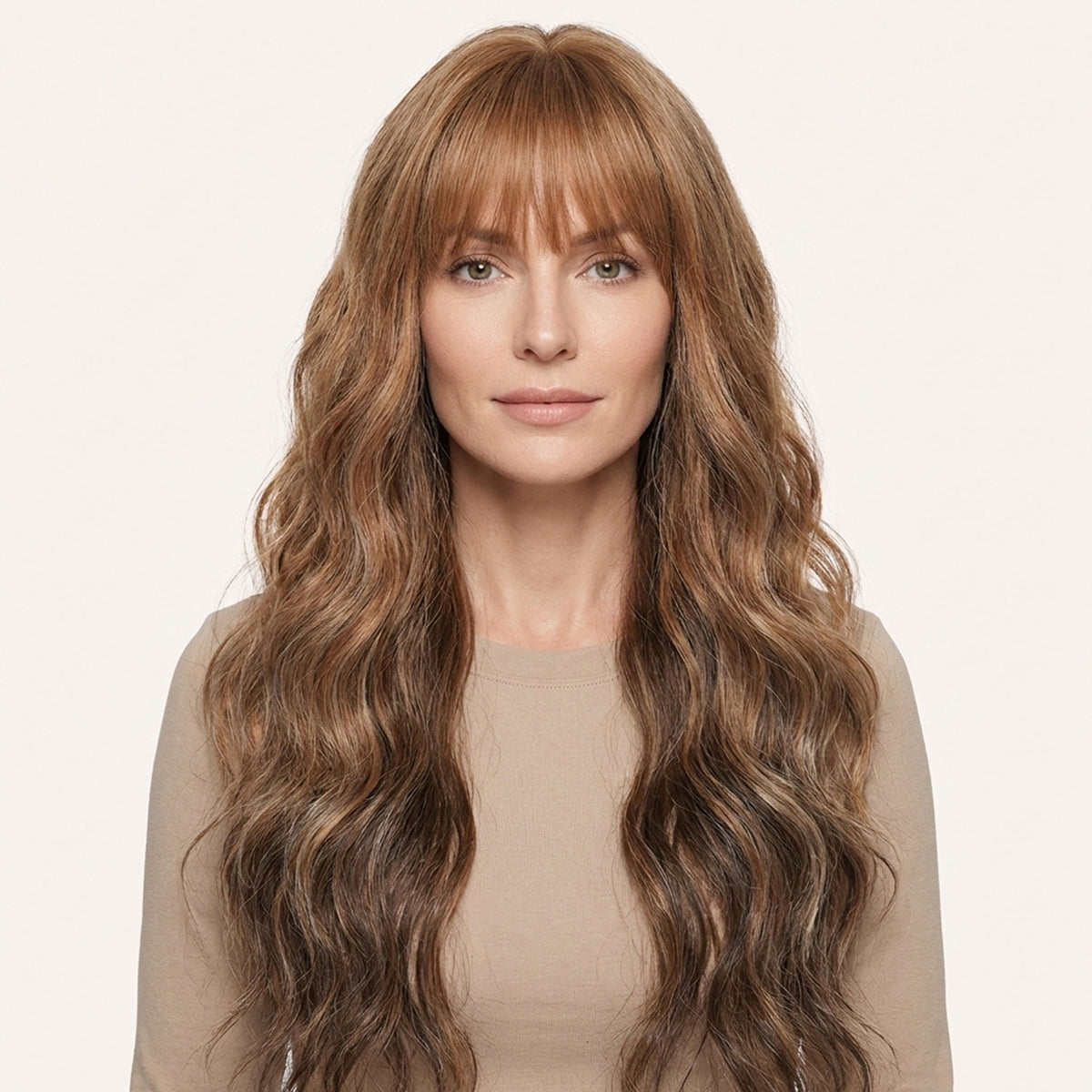 Perruque Synthétique Blonde Ombré Châtain Longue - Blandine
