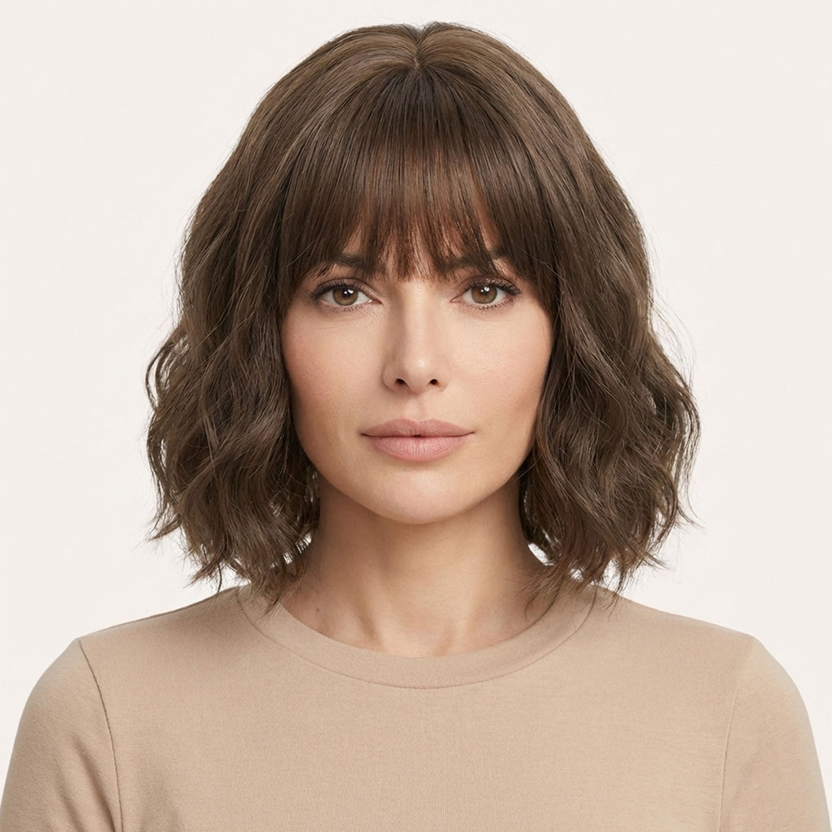 Perruque Synthétique Brune Carré Court - Maelle