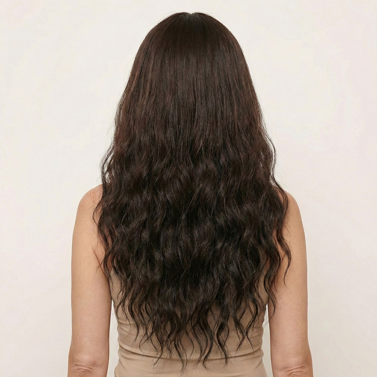Perruque Synthétique Brune Longue - Bellamy - dos