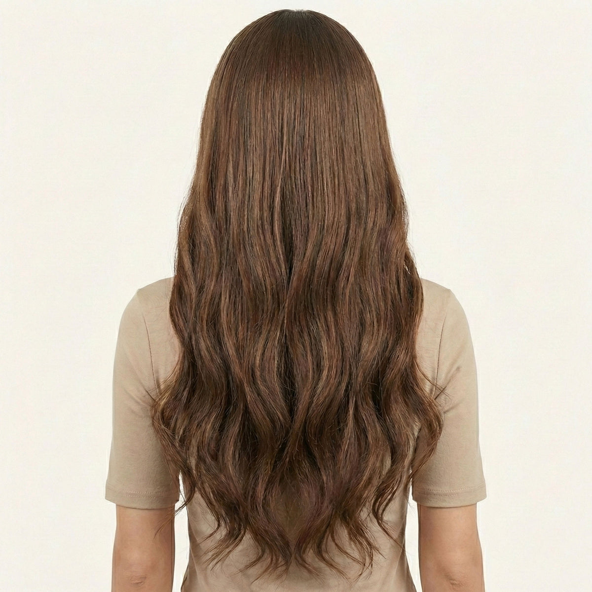 Perruque Synthétique Brune Longue - Fanny - dos