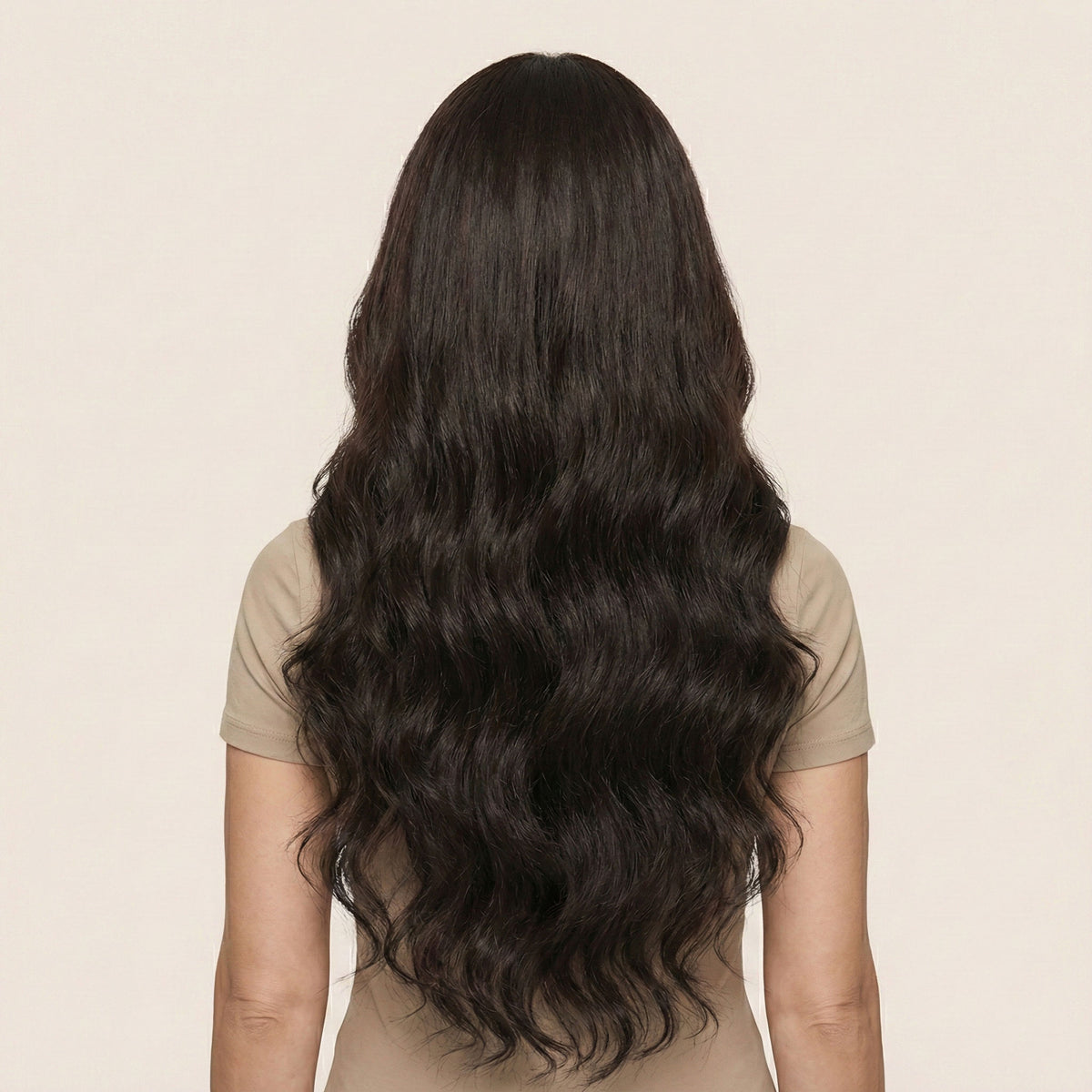 Perruque Synthétique Brune Longue - Wynona - dos