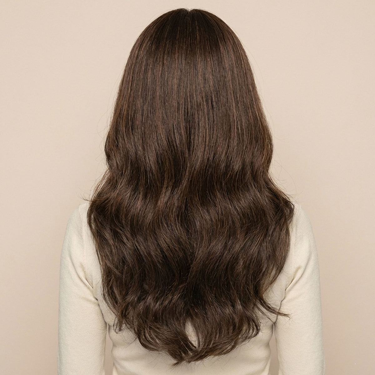Perruque Synthétique Brune Longue - Zoe - dos