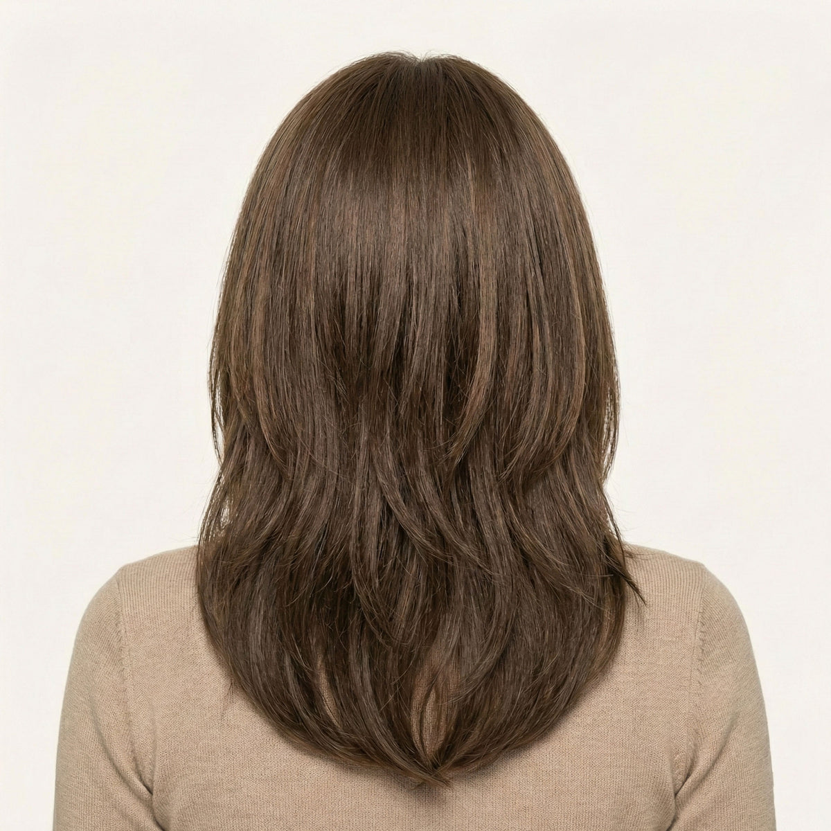 Perruque Synthétique Brune Mi-Longue - Amity - dos