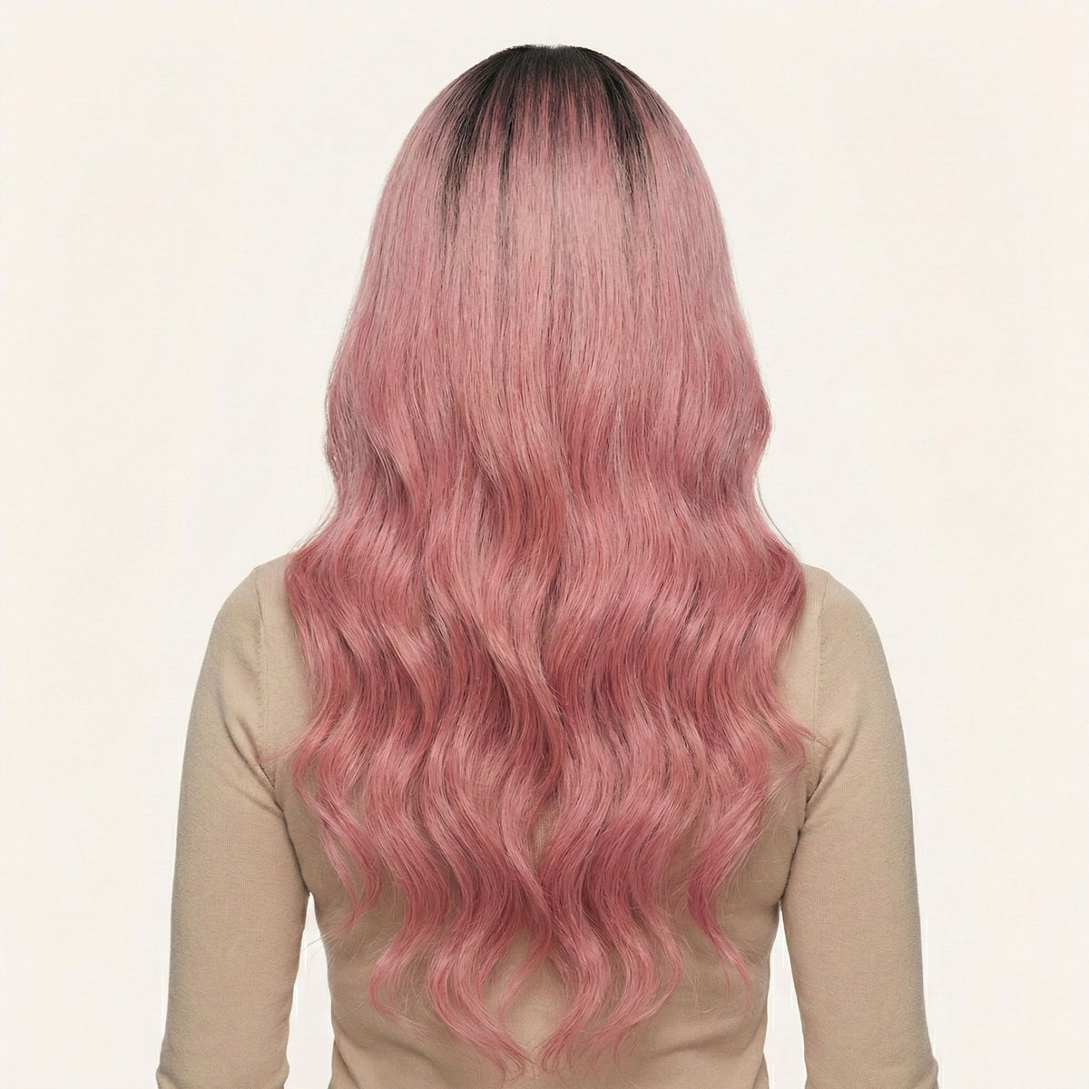 Perruque Synthétique Rose Longue - Leticia - dos