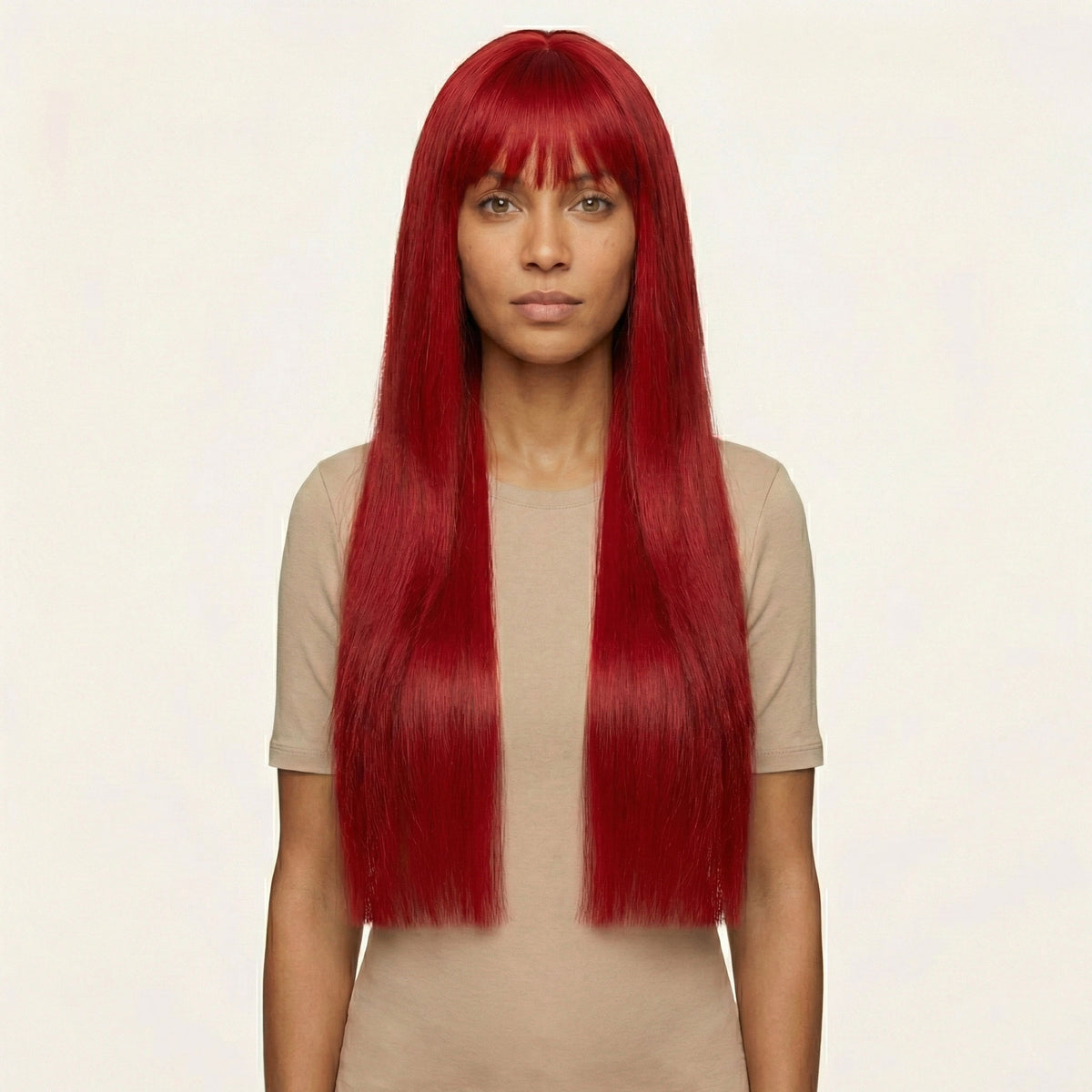 Perruque Synthétique Rouge Longue - Alethea