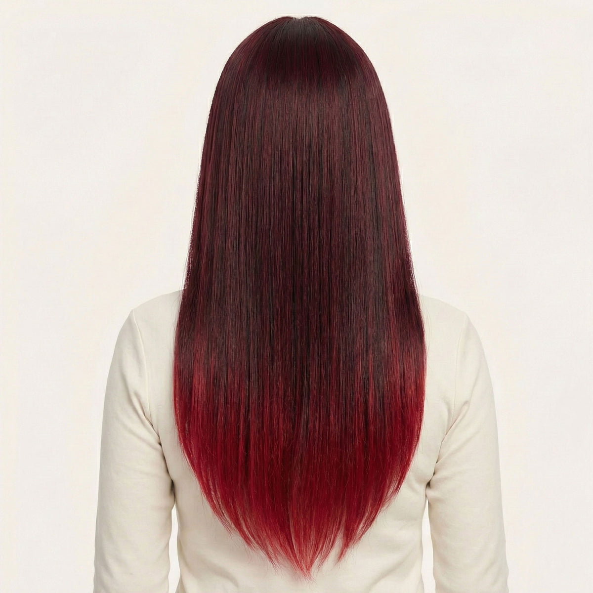 Perruque Synthétique Rouge Longue - Naima - dos