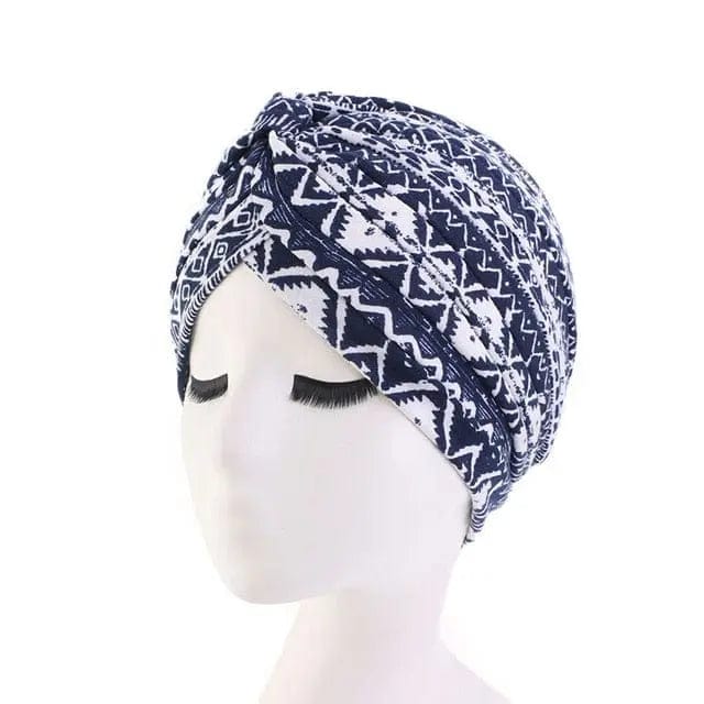 Turban Coton Bleu & Blanc