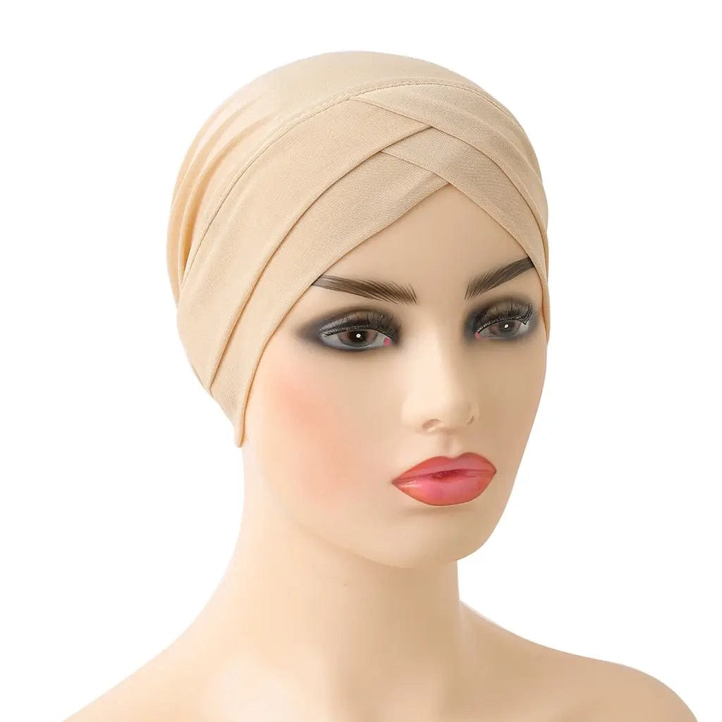 Turban Croisé En Lin Beige