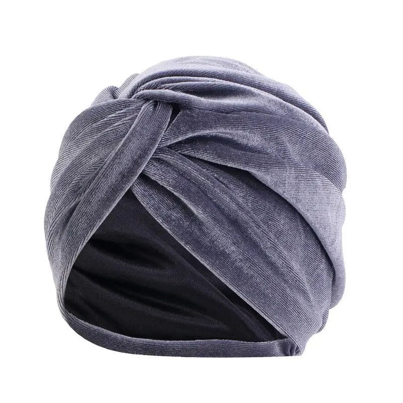 Turban Nœud Gris