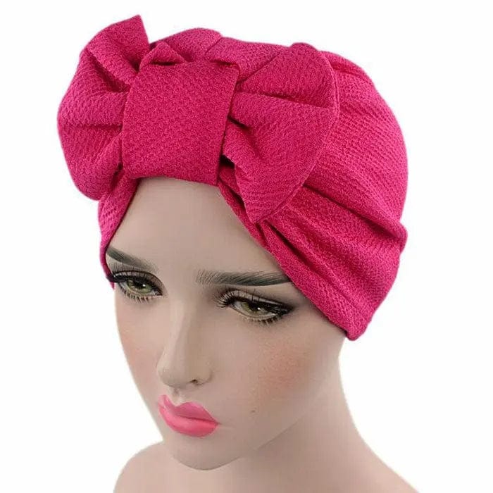 Turban Nœud Rose Vif