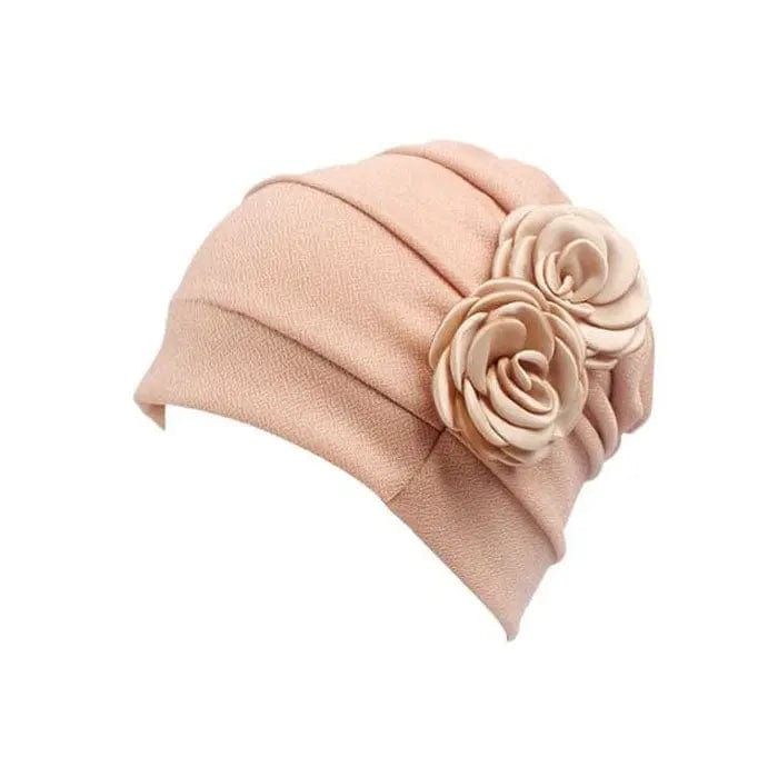 Turban à Fleur Beige