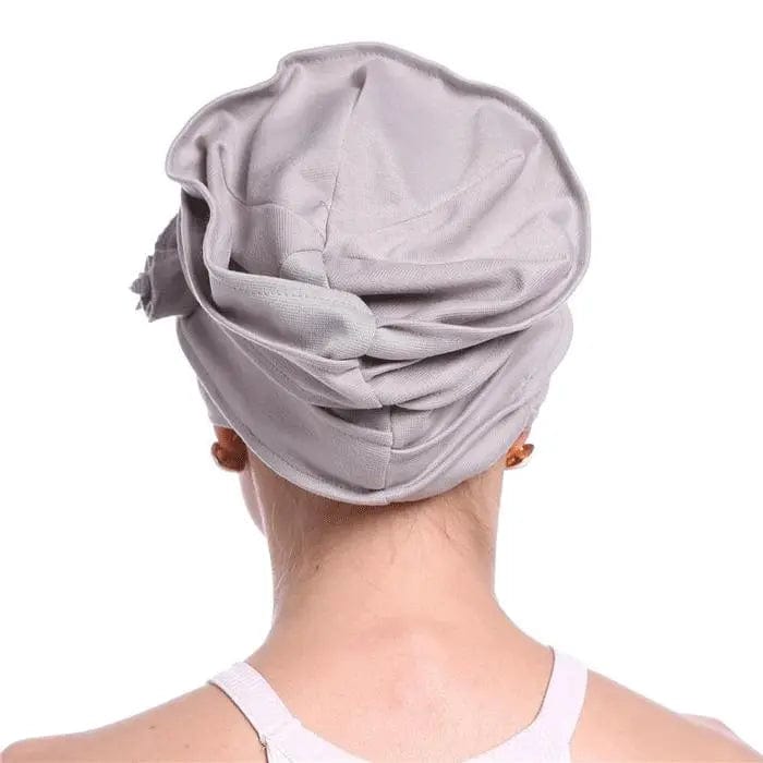 Turban à Fleur Couleur Gris